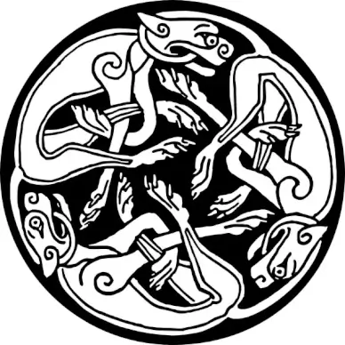 Tattoo Celtic Round Dogs clip art