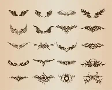 tattoo elements vector set