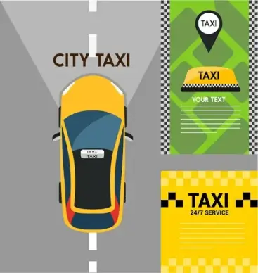taxi concepts with various color styles illustration