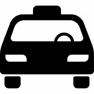 taxi service sign flat silhouette sketch