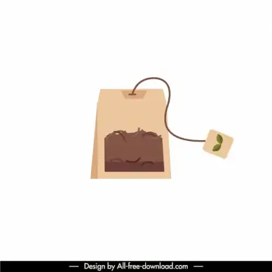 tea bag product icon dynamic flat classical design 
