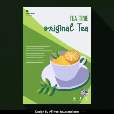 tea time advertising banner template elegant classic design 