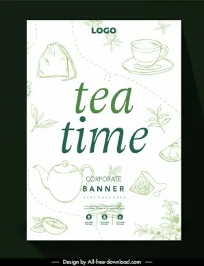  tea time corporate pattern template elegant classical handdrawn design 