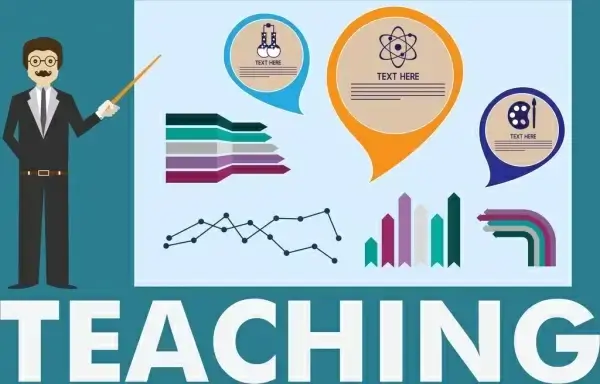 teaching background teacher chart icons decor