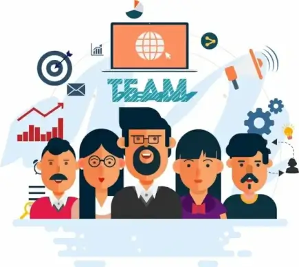 team work banner employee business design elements decor
