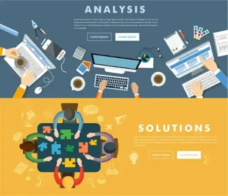 team work vector design with working space illustration
