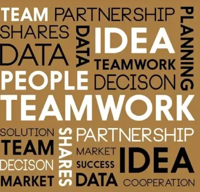 teamwork background capital texts decoration