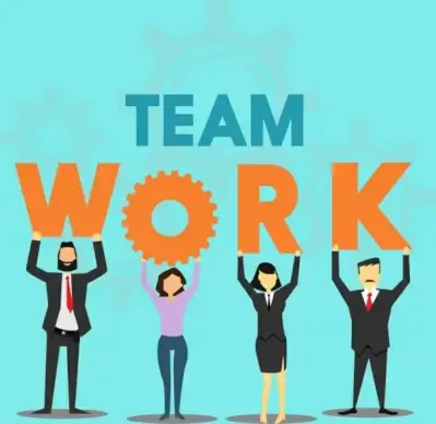 teamwork background human texts gears decoration