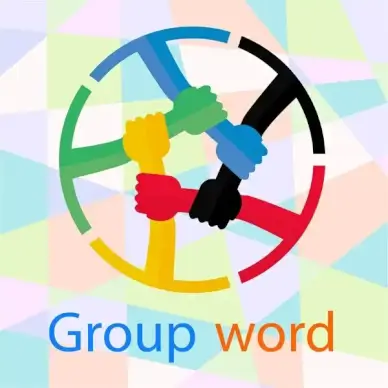 teamwork design with circle holding hands style