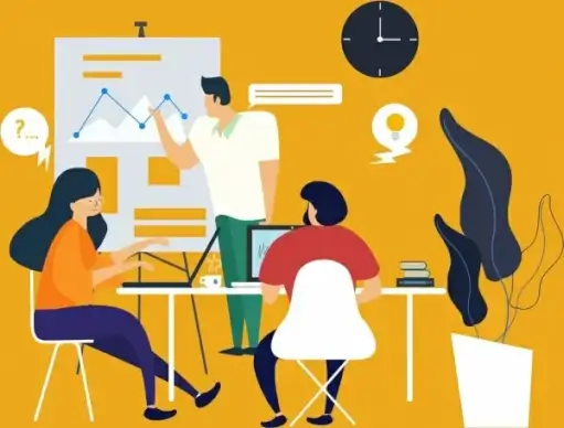 teamwork painting working people workplace icons cartoon design