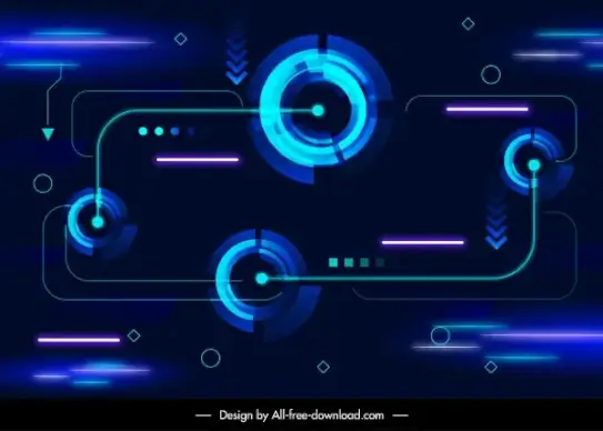technology background dark sparkling light shapes modern design