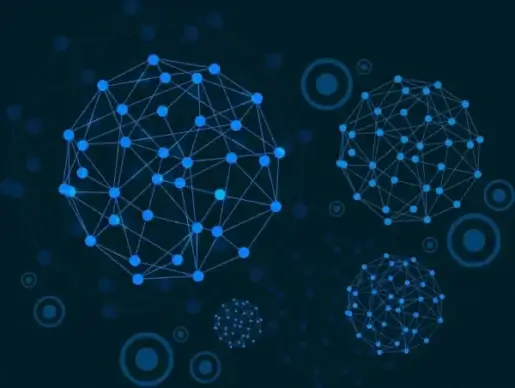 technology background design circles decoration bright spots connection