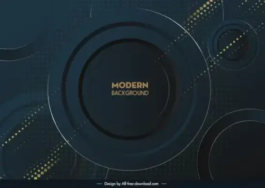 technology background template modern dark circles sketch