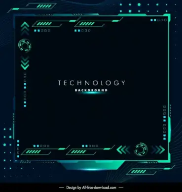 technology background template modern dark green decor