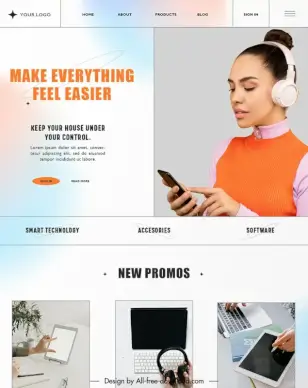 technology web template modern elegant realistic design 