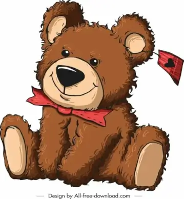 teddy bear gift icon cute cartoon sketch