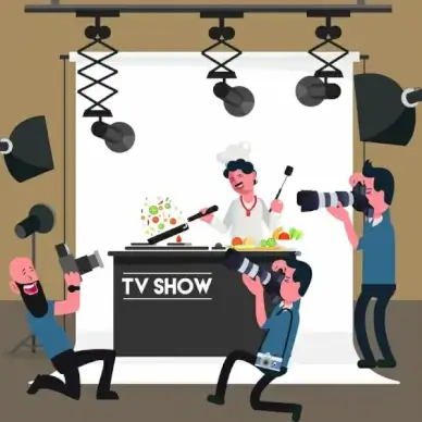 television show background cooking theme cartoon design
