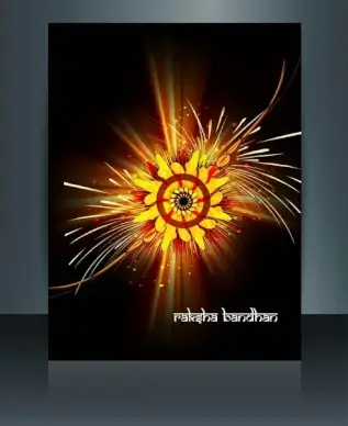 template beautiful raksha bandhan brochure reflection vector
