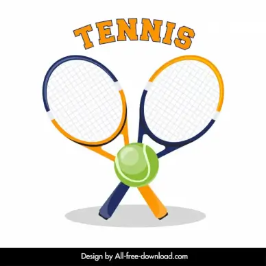 tennis sport advertising banner modern flat sketch