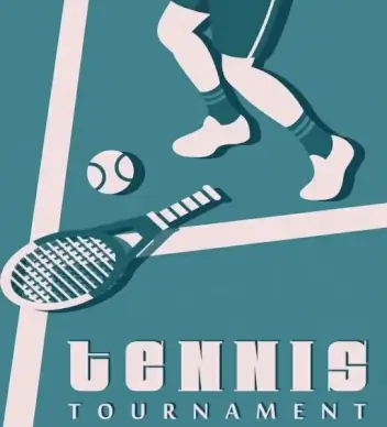tennis tournament banner racket ball players classical decor