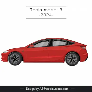 tesla model 3 2024 modern elegant side view