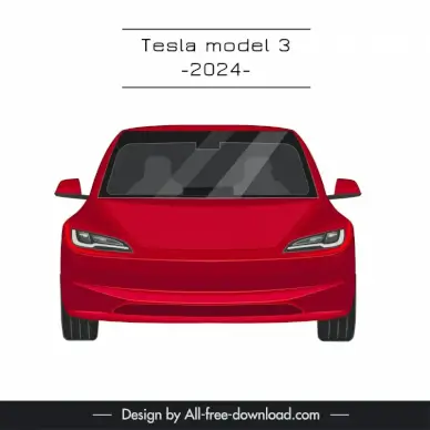 tesla model 3 2024 template symmetric front view