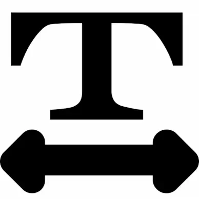 text width measuring icon double horizontal arrowheads sketch