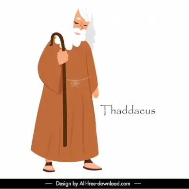 thaddaeus apostle christian cartoon character design