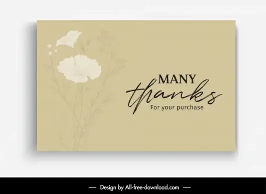 thank you card template elegant classical botany