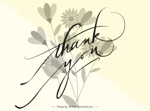 thankful card background template elegant botany calligraphy decor
