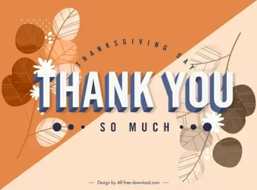 happy thanksgiving card template elegant botany leaf decor