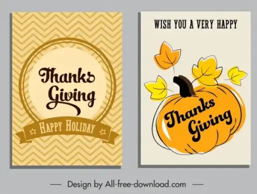 happy thanksgiving card templates simple retro ribbon pumpkin decor
