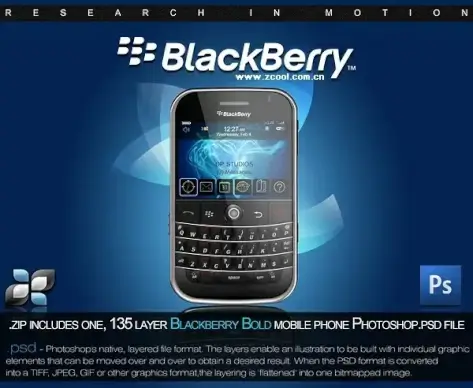 the blackberry handsets psd layered