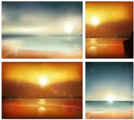the hazy sea view 01 vector