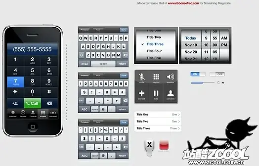 the iphone gui beautifully psd layered 2