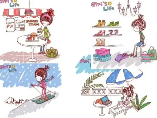 the lives of girls eps girl life 6 vector