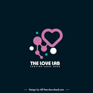 the love lab logo molecule heart shapes