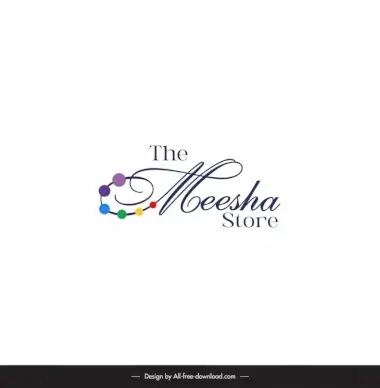 the meesha store logo elegant calligraphic design 