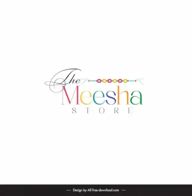  the meesha store logo elegant colorful design