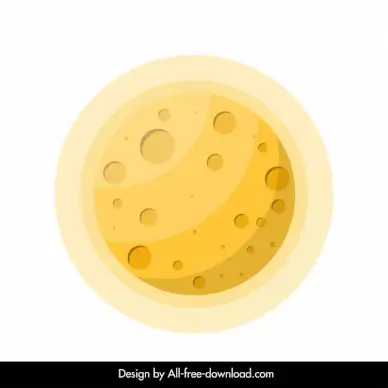 the moon icon flat circle shape design 