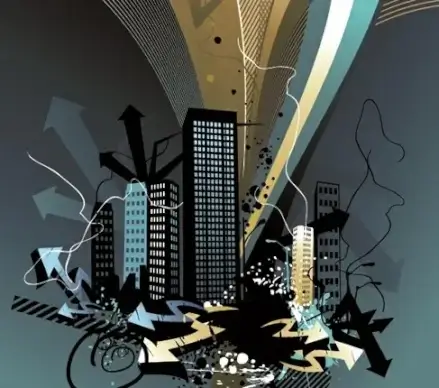 The Trend of City Building Vector Material