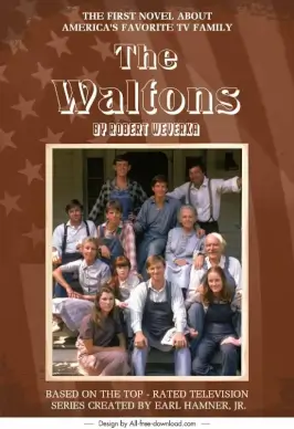 the waltons book cover template classical realistic design