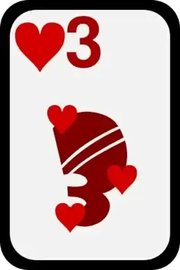 Three Of Hearts clip art