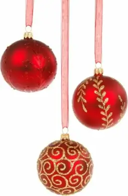three red baubles