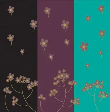floating flowers background dark color design