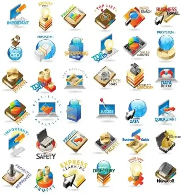 threedimensional icon vector financial