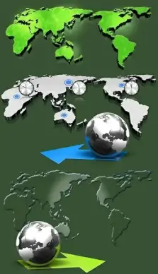 threedimensional map of the world psd layered