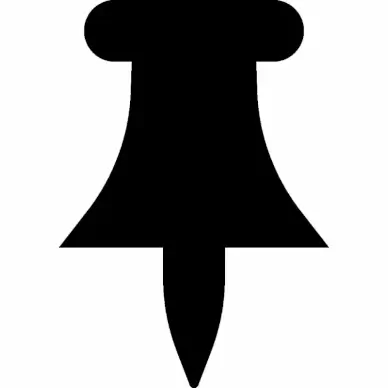 thumbtack sign icon flat silhouette sketch