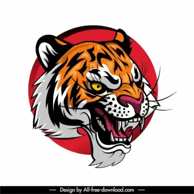 tiger head painting aggressive emotion sketch