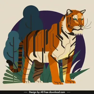 tiger painting classical colorful decor